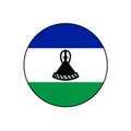 Kingdom of Lesotho Flag Vector Circle Icon Button for Africa Concepts.