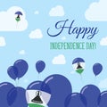 Lesotho Independence Day Flat Patriotic Design.
