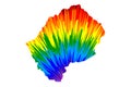 Lesotho - map is designed rainbow abstract colorful pattern, Kingdom of Lesotho map made of color explosion Royalty Free Stock Photo