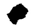 Lesotho Map. Mosotho Country Map. Black and White Basotho National Nation Outline Geography Border Boundary Shape Territory Vector