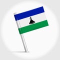 Lesotho map pin flag. 3D realistic vector illustration