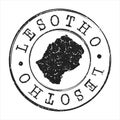 Lesotho Map Postmark. Silhouette Postal Passport. Stamp Round Vector Icon. Vintage Postage Design.