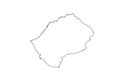 Lesotho outline map country shape state borders