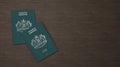 Lesotho passport on a wooden background