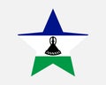 Lesotho Star Flag. Kingdom of Lesotho Star Shape Flag. Mosotho Basotho Country National Banner Icon Symbol Vector