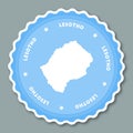 Lesotho sticker flat design.