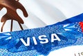 Lesotho Visa. Travel to Lesotho focusing on word VISA, 3D rendering. Lesotho immigrate concept with visa in passport. Lesotho