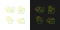 Lessening impact on environment gradient icons set for dark and light mode Royalty Free Stock Photo