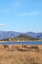 Lesser Prespa Lake and island of Agios Achilios