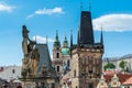 The Lesser Town Bridge Tower, a gate to the Mala Strana little Quarter district of the most beautiful of prague, and