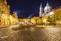 Lesser Town in Prague by night Royalty Free Stock Photo