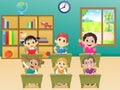 Lesson activities school children in classroom