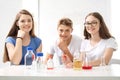 Lesson chemistry, chemical experiments Royalty Free Stock Photo