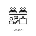 Lesson icon. Trendy modern flat linear vector Lesson icon on white background from thin line E-learning and education collection