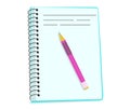 Lesson pencil notebook. Vector illustration for web design