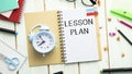 Lesson Planning text written on a notebook Royalty Free Stock Photo