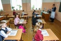 Lesson in primary school in the Kaluga region (Russia).