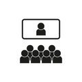 Lesson and pupils icon. Element of education icon. Vector illustration. EPS 10.