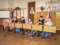 The lesson in Russian school in the Kaluga region.