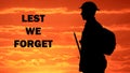 Lest We Forget Australian ANZAC Tribute