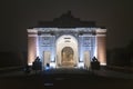 Lest we forget - Remembrance Menin gate of the first World War WOI at Ypres Belgium at night Royalty Free Stock Photo