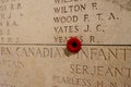 Lest we forget - Remembrance Menin gate with names of diseased soldiers of the first World War WOI at Ypres Belgium Royalty Free Stock Photo