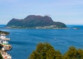 ÃÂ lesund in summer, view of the city from the observation deck on Mount Axla. Royalty Free Stock Photo