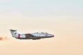 Leszno, Poland - June, 19, 2021: The Aero L-29 Delfin military training plane performed at the Antidotum Airshow Leszno. The Aero