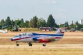 Leszno, Poland - June, 17, 2022: Antidotum Airshow Leszno, Aero L-29 Delfin, Czechoslovak military jet plane.