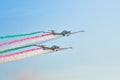 Leszno, Poland - June, 19, 2021: The Grob 109b of the Aerosparx team performed at the Antidotum Airshow Leszno. Aerosparx are the