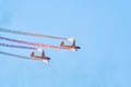 Leszno, Poland - June, 19, 2021: Red Bull The Blanix Team, Glider Night Show at the Antidotum Airshow Leszno Royalty Free Stock Photo