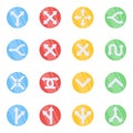 Pack of Navigational Arrows Flat Icons