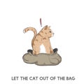 Let the cat out of the bag Royalty Free Stock Photo