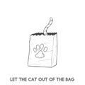 Let the cat out of the bag illustration Royalty Free Stock Photo