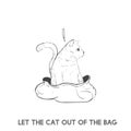 Let the cat out of the bag quotation isolated on white Royalty Free Stock Photo