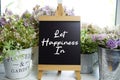 Let Happiness In Quotes Of Inspiration And Motivation Royalty Free Stock Photo