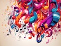 Harmony of Hues: Vibrant Musical Abstract Composition Royalty Free Stock Photo