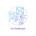 Let others help blue gradient concept icon Royalty Free Stock Photo