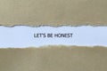 let\'s be honest on white paper Royalty Free Stock Photo