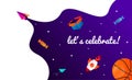 Let`s celebrate colorful background illustration vector