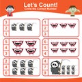 Printable halloween theme let\'s counting and circle the correct number