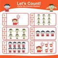 Printable halloween theme let\'s counting and circle the correct number