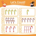 Printable halloween theme let\'s counting and circle the correct number