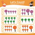 Printable halloween theme let\'s counting and circle the correct number