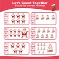 Christmas worksheet for children. Educational printable math worksheet. Math game for children. Royalty Free Stock Photo