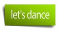 let`s dance paper sign on white background