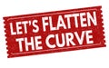 Let`s flatten the curve sign or stamp