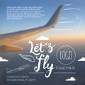 Let's fly typographic airline poster Royalty Free Stock Photo