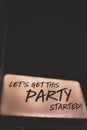 `let`s get this party started` illustration bill board Royalty Free Stock Photo