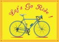 Let's go ride, bike illustration